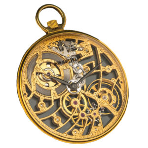 Swiss yellow gold skeletonized keyless dress watch Circa 1900