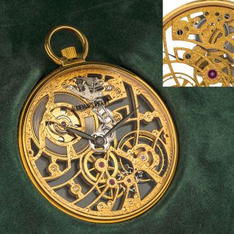 Swiss yellow gold skeletonized keyless dress watch Circa 1900 Swiss yellow gold skeletonized keyless dress watch Circa 1900