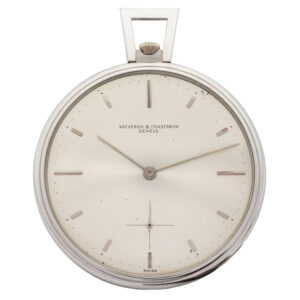 Thin Swiss 18 carat white gold keyless dress watch Circa 1960