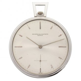 Thin Swiss 18 carat white gold keyless dress watch Circa 1960