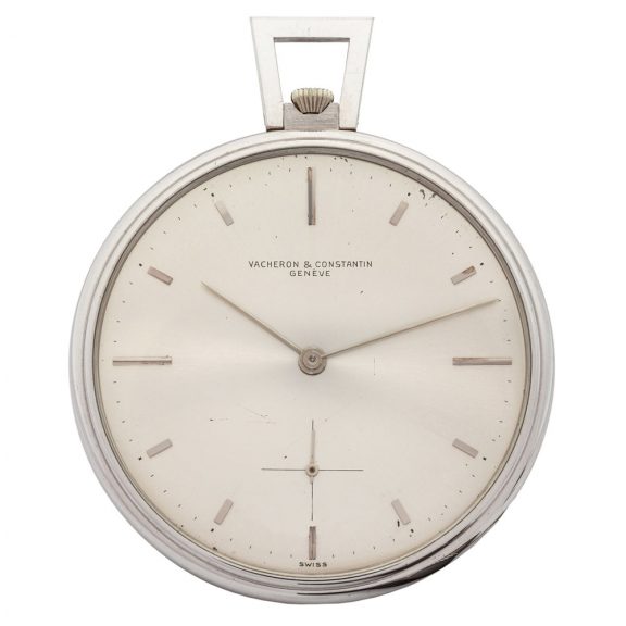 Thin Swiss 18 carat white gold keyless dress watch Circa 1960 Thin Swiss 18 carat white gold keyless dress watch Circa 1960