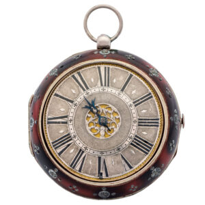 English silver pair-cased watch in tortoiseshell outer case Circa 1690