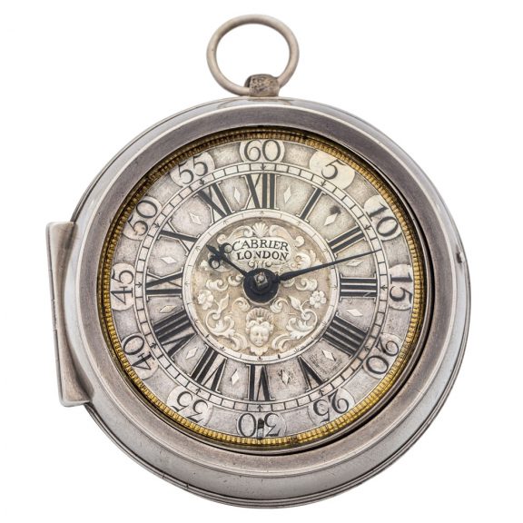 Fine English silver pair-cased lever pocket watch Circa 1715