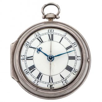 English silver pair-cased watch with centre seconds Circa 1778
