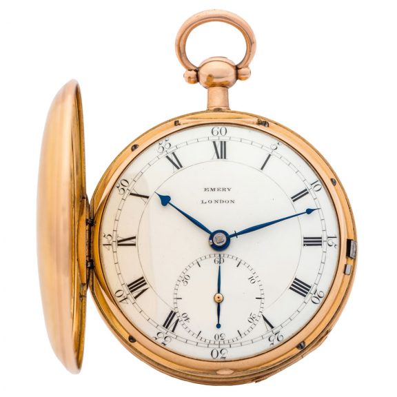 Rare English 18K gold hunting cased pocket watch Circa 1808