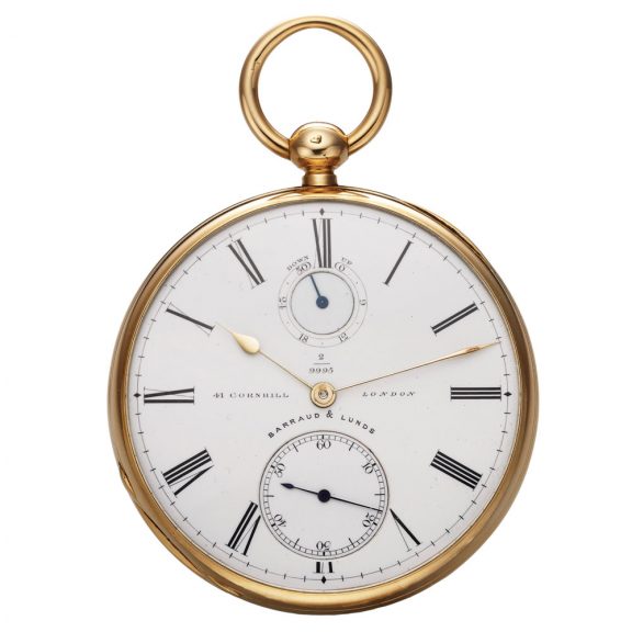 English gold watch with power reserve indicator Circa 1900