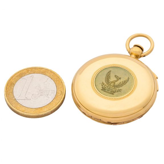 French gold miniature quarter repeating pocket watch Circa 1840 French gold miniature quarter repeating pocket watch Circa 1840