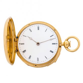 French gold miniature quarter repeating pocket watch Circa 1840