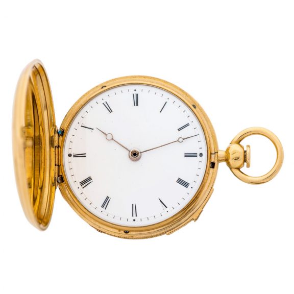 French gold miniature quarter repeating pocket watch Circa 1840 French gold miniature quarter repeating pocket watch Circa 1840
