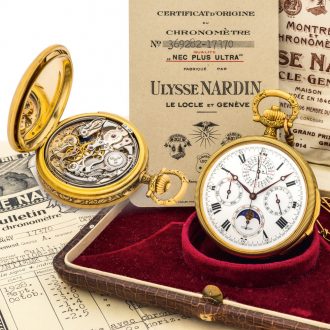 Swiss gold astronomical repeating pocket watch Circa 1928