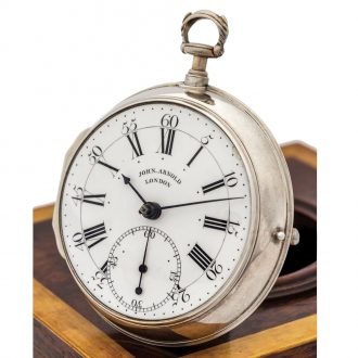 English silver deck watch with spring detent escapement Circa 1777