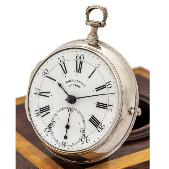 English silver deck watch with spring detent escapement Circa 1777