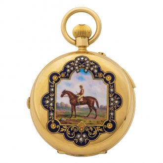 French/English gold minute repeating lever clockwatch Circa 1890