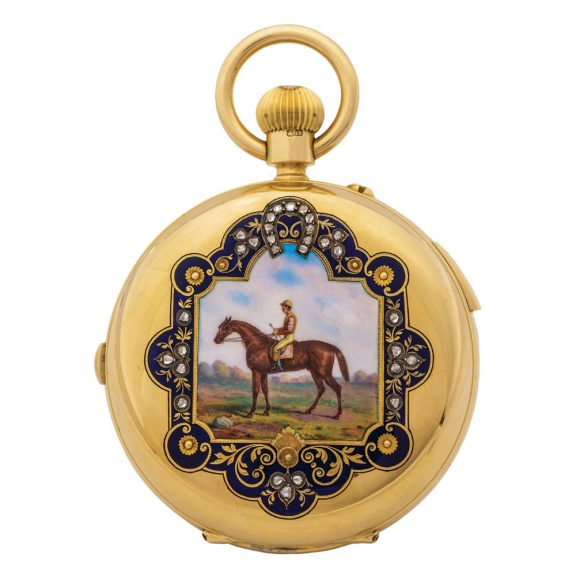 French/English gold minute repeating lever clockwatch Circa 1890