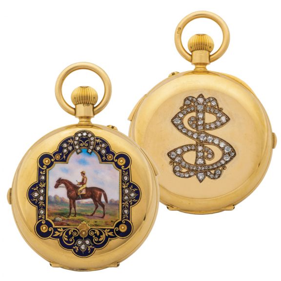 French/English gold minute repeating lever clockwatch Circa 1890 French/English gold minute repeating lever clockwatch Circa 1890