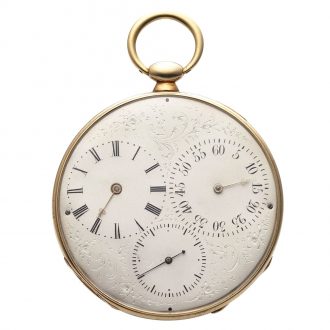 Fine Swiss gold pocket watch with regulator dial Circa 1849
