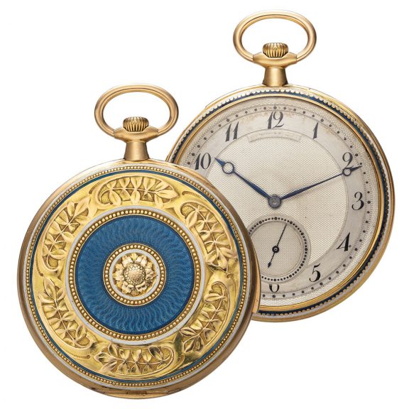 French gold and enamel minute repeating pocket watch Circa 1910 French gold and enamel minute repeating pocket watch Circa 1910