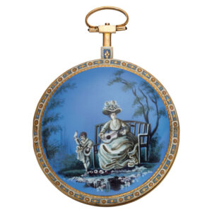 Swiss gold and enamel watch with centre seconds Circa 1790