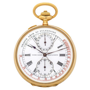 Swiss gold keyless split-second chronograph Circa 1915