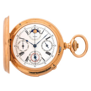Swiss pink gold minute repeater with seven complications Circa 1892