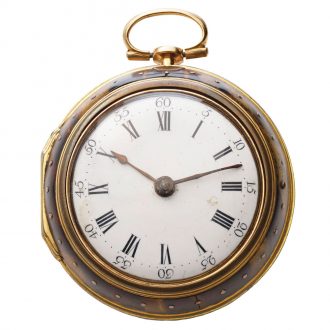 English gold, studs and tortoiseshell covered pocket watch Circa 1771