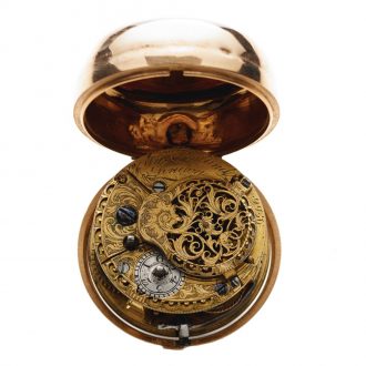 English gold, studs and tortoiseshell covered pocket watch Circa 1771