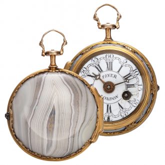 English gold, agate and rose-cut diamond-set lady's watch Circa 1790