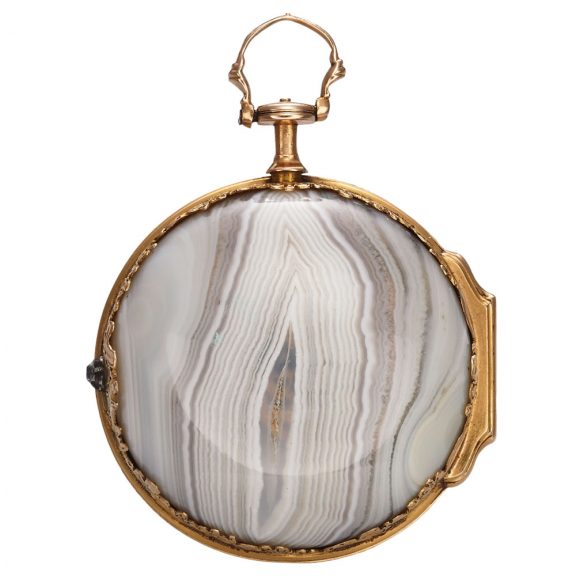 English gold, agate and rose-cut diamond-set lady's watch Circa 1790