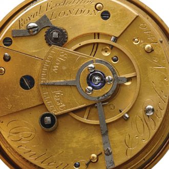 English gold pocket watch with cylinder escapement Circa 1816