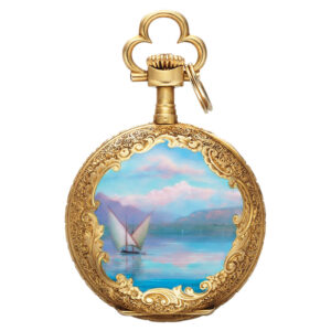 Charming Swiss gold and enamel pendant watch Circa 1895
