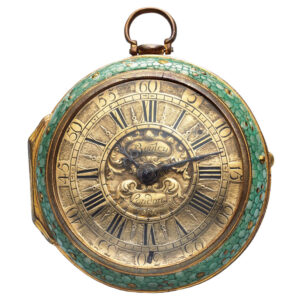 English gold verge pocket watch in shagreen case Circa 1720