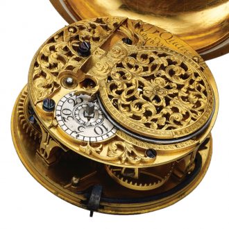 Fine English gold and shagreen pocket watch Circa 1710