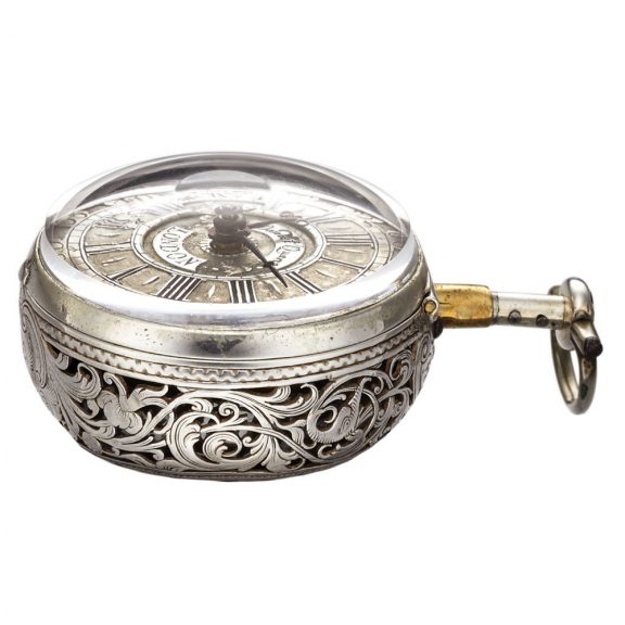 English sterling silver quarter repeating pocket watch Circa 1690 English sterling silver quarter repeating pocket watch Circa 1690