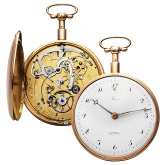 French 18 carat gold quarter repeating pocket watch Circa 1830