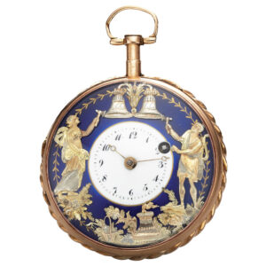 Swiss gold quarter repeating watch with Jacquemart Circa 1810