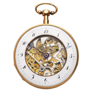 French gold quarter repeating skeletonized pocket watch Circa 1815