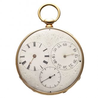 Swiss 18K gold pocket watch with regulator dial Circa 1849