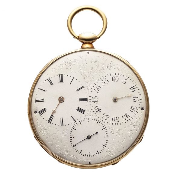 Swiss 18K gold pocket watch with regulator dial Circa 1849