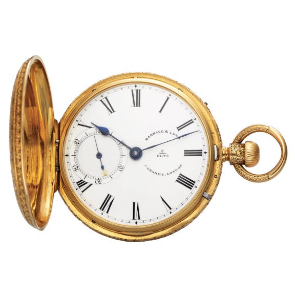 English 18 carat gold hunting cased pocket watch Circa 1910