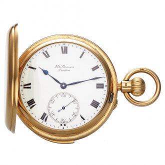 English gold minute repeating keyless pocket watch Circa 1896