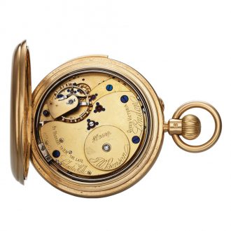 English gold minute repeating keyless pocket watch Circa 1896