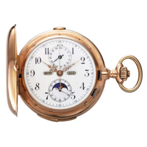 Swiss 14K pink gold quarter repeating chronograph Circa 1890