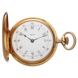 Small American pink gold keyless pendant watch Circa 1890
