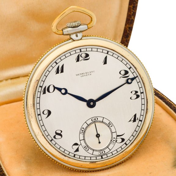 Swiss yellow and white gold Art Deco pocket watch Circa 1925 Swiss yellow and white gold Art Deco pocket watch Circa 1925