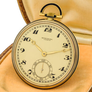 Swiss gold and black enamel Art Deco pocket watch Circa 1925
