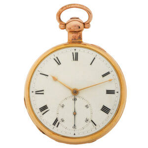 English 18 carat gold open faced pocket watch Circa 1800
