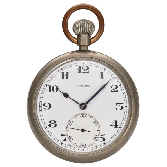 Swiss nickel-cased military keyless pocket watch Circa 1938