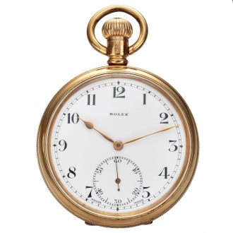 Swiss gold-plated open faced keyless pocket watch Circa 1935
