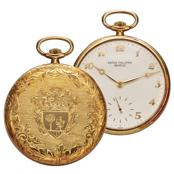 Impressive Swiss gold keyless lever pocket watch Circa 1940 Impressive Swiss gold keyless lever pocket watch Circa 1940