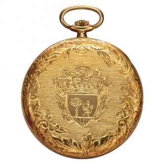 Impressive Swiss gold keyless lever pocket watch Circa 1940